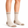 Calzini sportivi 35-38 beige e marrone a coste con rinforzi