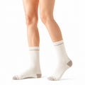 Calze unisex 35-38 in maglia color crema a coste stile sportivo