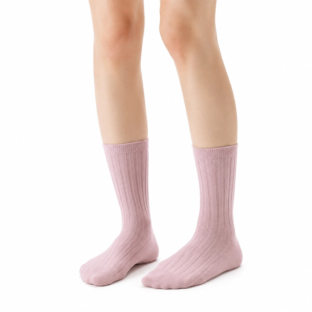 Calze a Coste 39-42 Rosa in Maglia per Uso Quotidiano Stile Classico