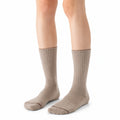 Calze a metà polpaccio 39-42 in maglia beige a coste per uso quotidiano