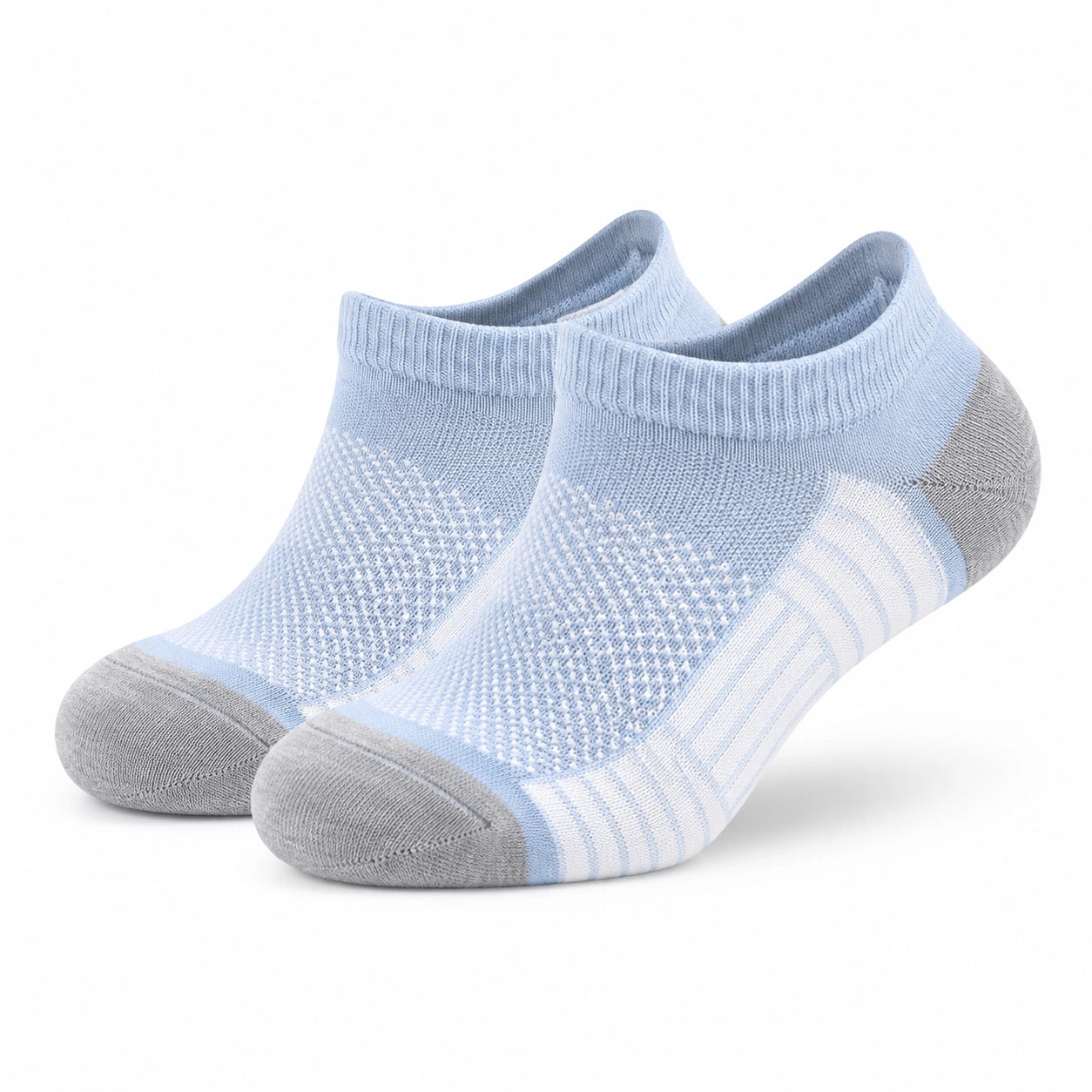 Calze corte 35-38 in maglia azzurro chiaro e grigio - elastiche e traspiranti