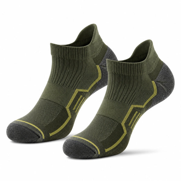 Calze sportive alla caviglia 39-42 in maglia verde oliva e grigio