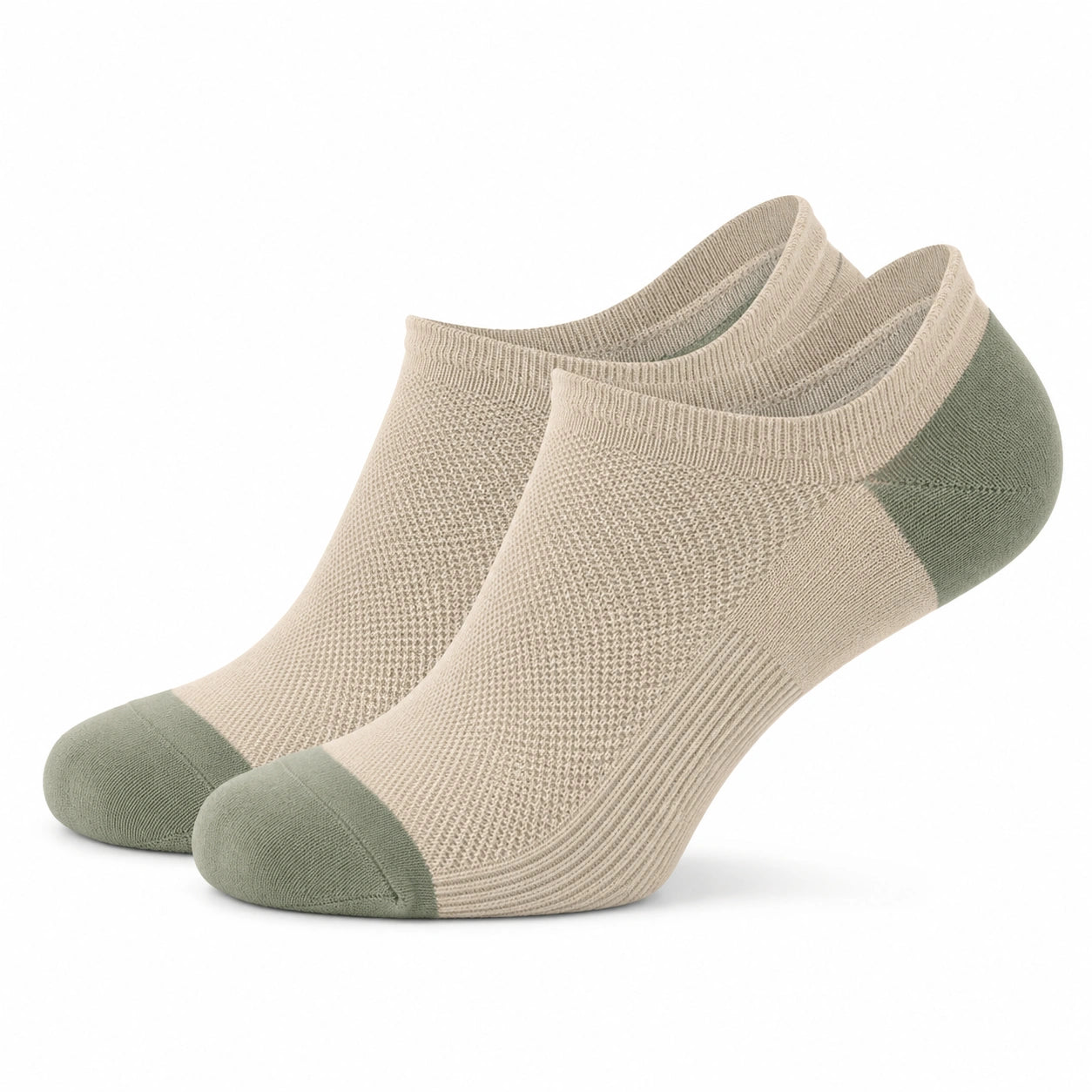 Calzini alla caviglia 39-42 in tessuto beige e verde per uso quotidiano