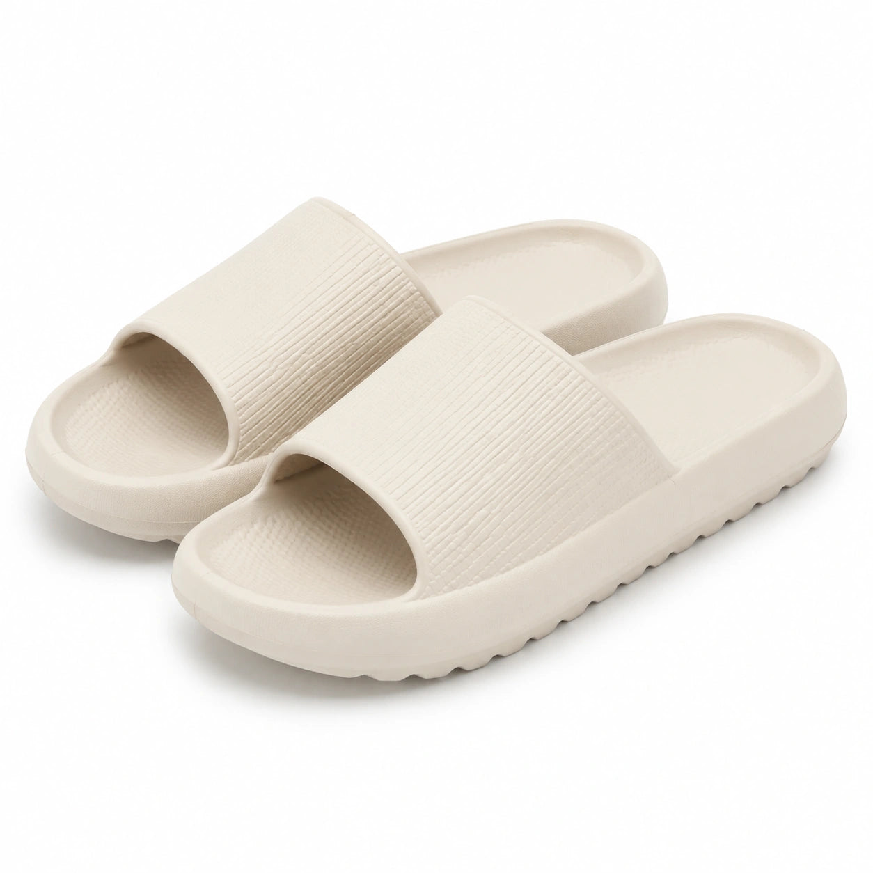 Ciabatte 38/39 in materiale sintetico beige - suola antiscivolo per casa e tempo libero