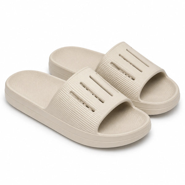 Ciabatte 40/41 in EVA beige a fascia traforata per uso quotidiano