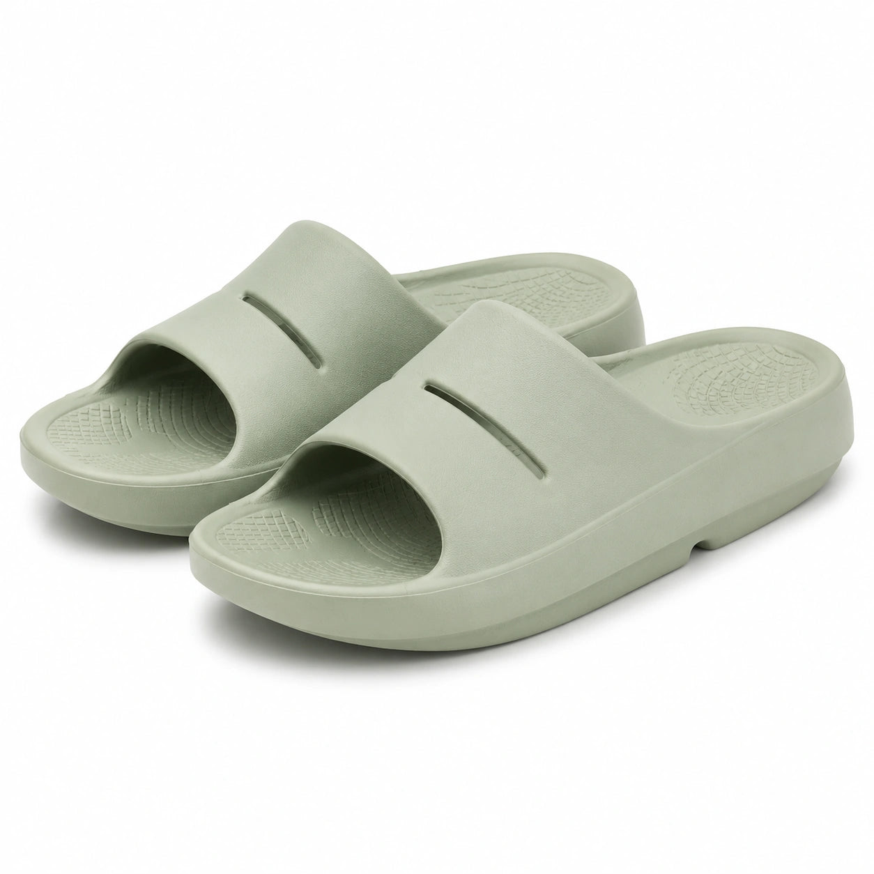 Ciabatte slide 40/41 in schiuma EVA verde salvia con suola sagomata