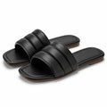 Sandali ciabatta 42/43 neri in materiale sintetico a tre fasce - stile minimal