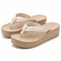 Infradito donna 42/43 beige con zeppa in materiale sintetico - platform estive