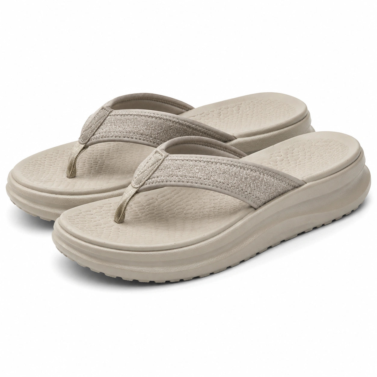 Infradito 42/43 beige con tomaia sintetica e suola ammortizzata