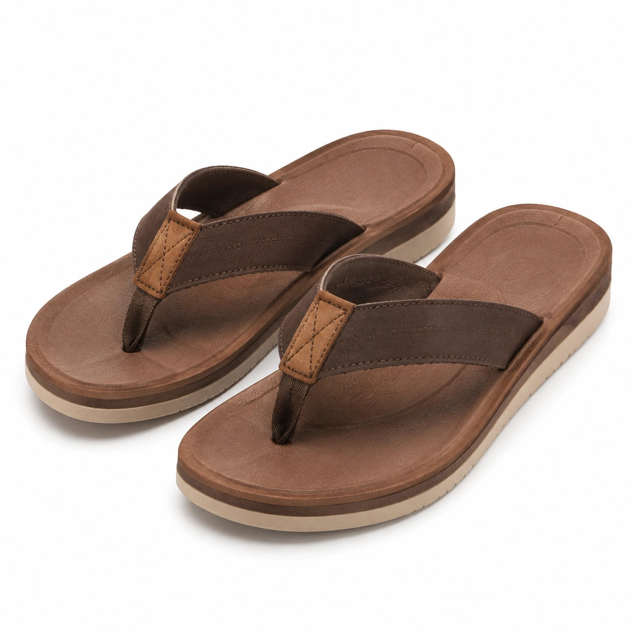 Infradito 38/39 in materiale sintetico marrone per uso estivo casual