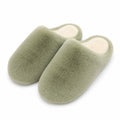Pantofole da casa 42/43 in tessuto peluche verde salvia - chiuse morbide